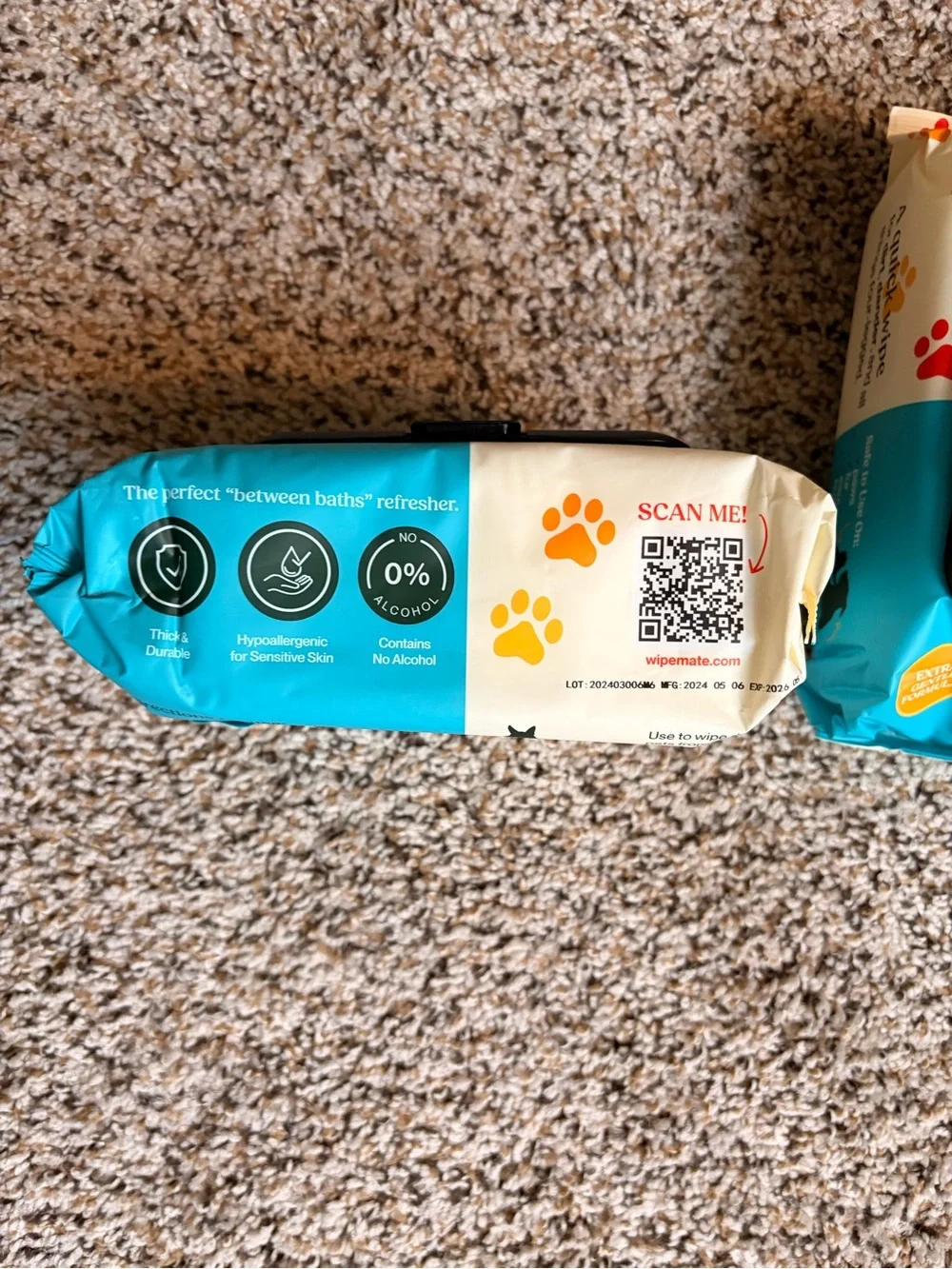 Wipemate Pet Wipes - Hypoallergenic No-Rinse Wipes 4 pack ( 400 wipes total)